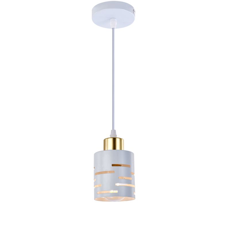 Lampa wisząca sufitowa E27 LED MasterLED Elen 100cm oprawa pojedyncza biała złota 1 szt.