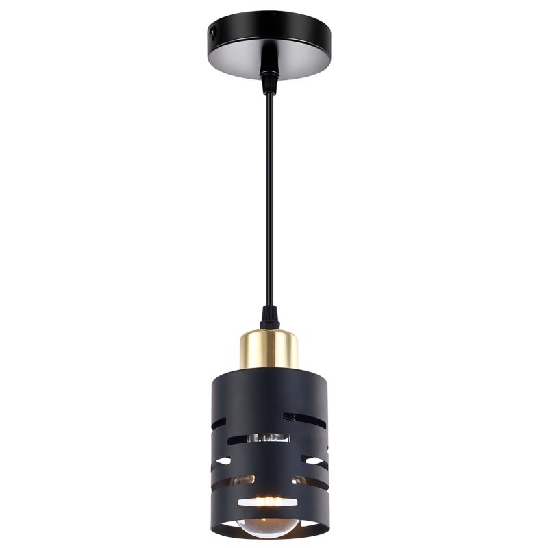 Lampa wisząca sufitowa E27 LED MasterLED Elen 100cm oprawa pojedyncza czarna złota 1 szt.