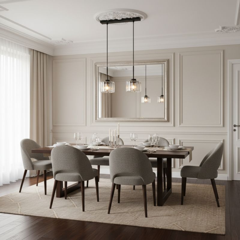 Lampa wisząca sufitowa EDYLIT listwa 2xE27 kryształowe klosze glamour nowoczesna do kuchni OMENA 14-958 1 szt.