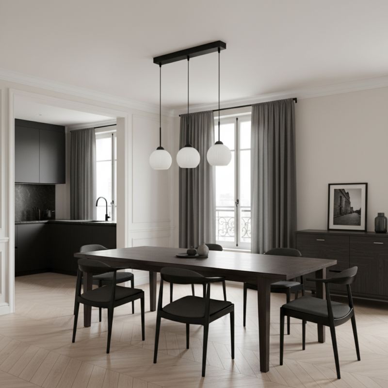 Lampa wisząca sufitowa EDYLIT listwa 3xE27 białe kule loft industrialna nowoczesna FIONA 14-984 1 szt.