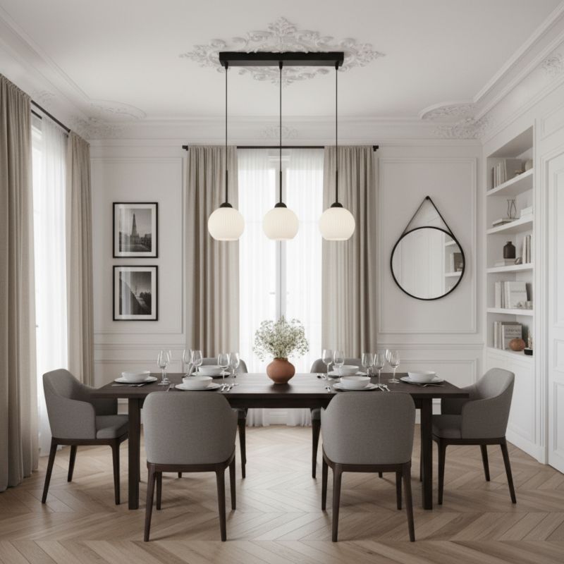 Lampa wisząca sufitowa EDYLIT listwa 3xE27 białe kule loft industrialna nowoczesna FIONA 14-984 1 szt.