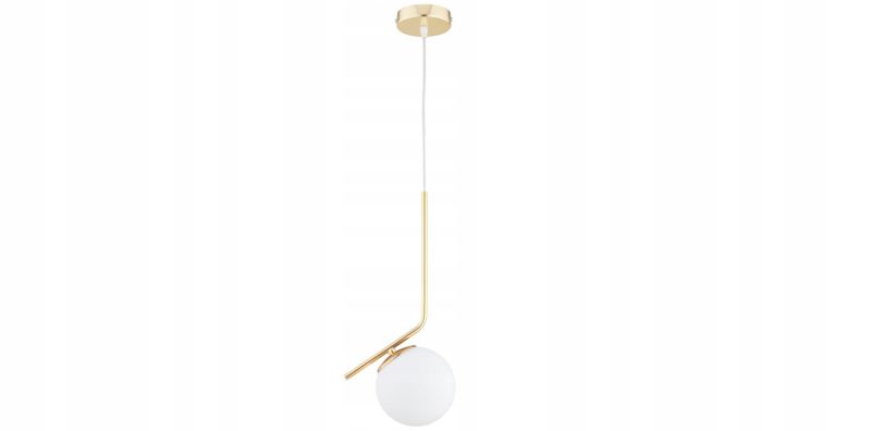 Lampa Wisząca Sufitowa Elko-Lighting  1-Punktowa L Złota Białe Szklane Kule MIlo E27 1 szt