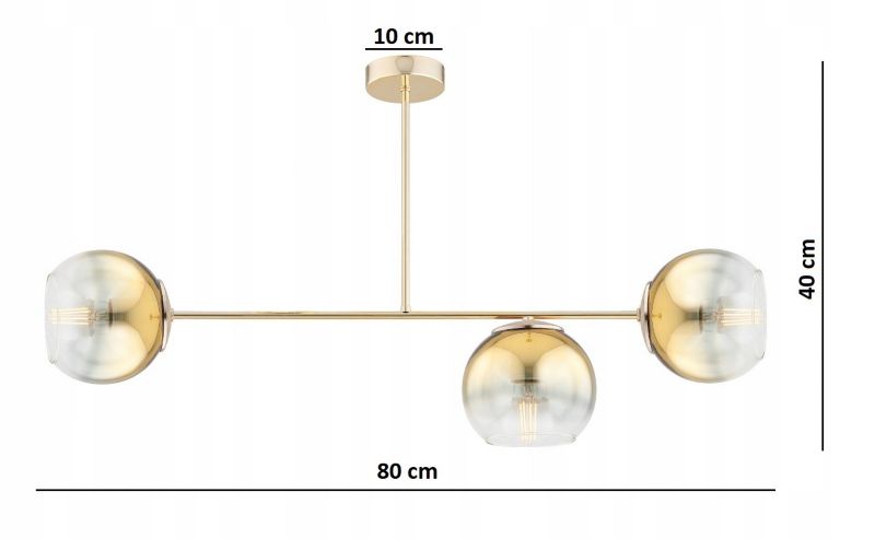 Lampa Wisząca Sufitowa Elko-Lighting 3-Punktowy Żyrandol E27 Ombre 1 szt