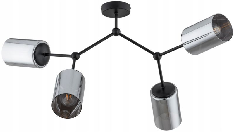 Lampa Wisząca Sufitowa Elko-Lighting 4-Punktowa do salonu Tuba E27 czarny 1 szt