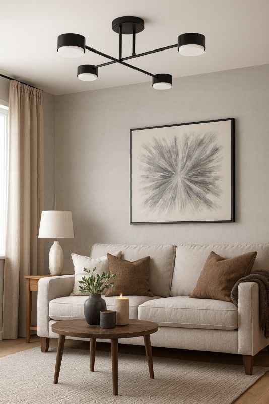 Lampa Wisząca Sufitowa Elko-Lighting 4-Punktowa Mono 4x GX53 czarny 1 szt