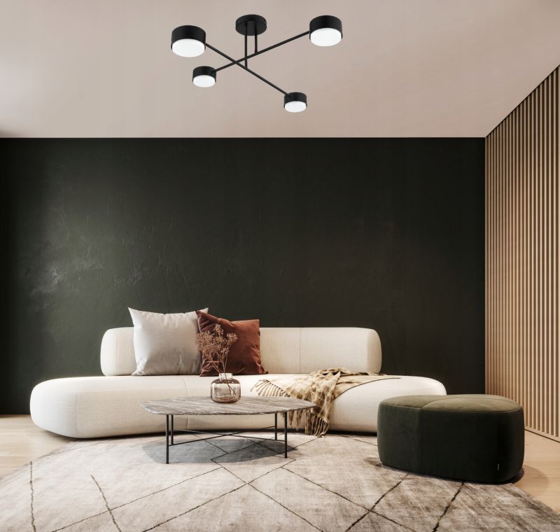 Lampa Wisząca Sufitowa Elko-Lighting 4-Punktowa Mono 4x GX53 czarny 1 szt