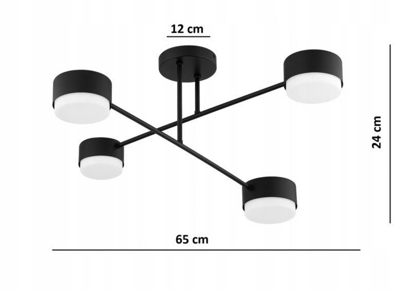 Lampa Wisząca Sufitowa Elko-Lighting 4-Punktowa Mono 4x GX53 czarny 1 szt