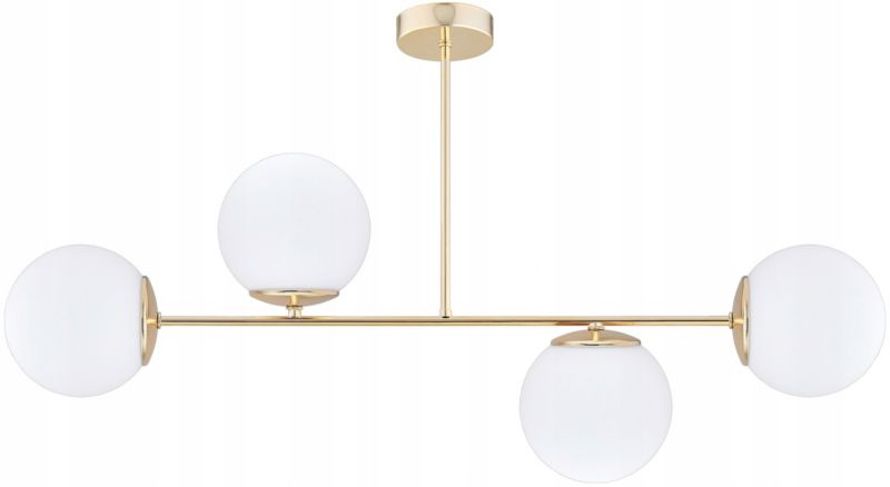 Lampa Wisząca Sufitowa Elko-Lighting  4-punktowa Złota Białe Szklane Kule MIlo E27 1 szt