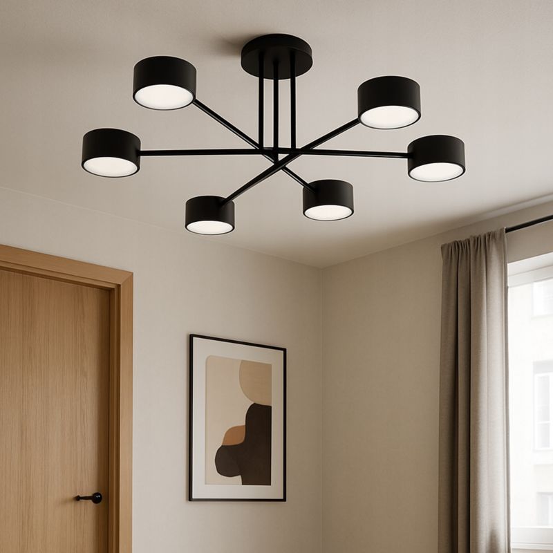 Lampa Wisząca Sufitowa Elko-Lighting 6-Punktowa Mono 4x GX53 czarny 1 szt