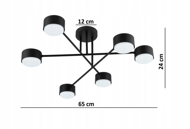 Lampa Wisząca Sufitowa Elko-Lighting 6-Punktowa Mono 4x GX53 czarny 1 szt