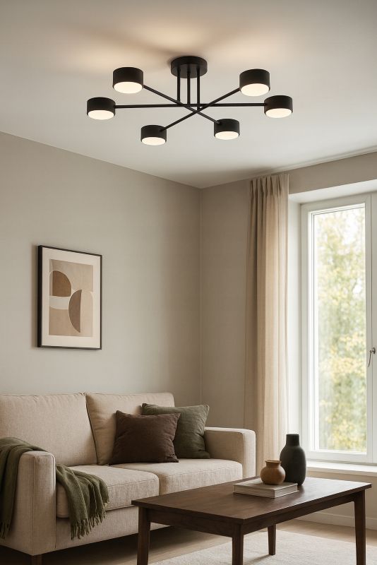 Lampa Wisząca Sufitowa Elko-Lighting 6-Punktowa Mono 4x GX53 czarny 1 szt