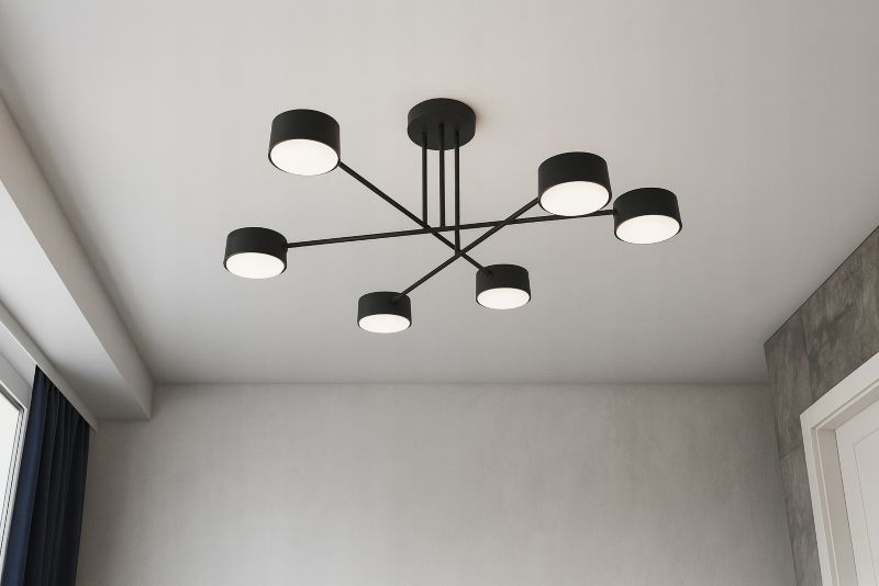 Lampa Wisząca Sufitowa Elko-Lighting 6-Punktowa Mono 4x GX53 czarny 1 szt