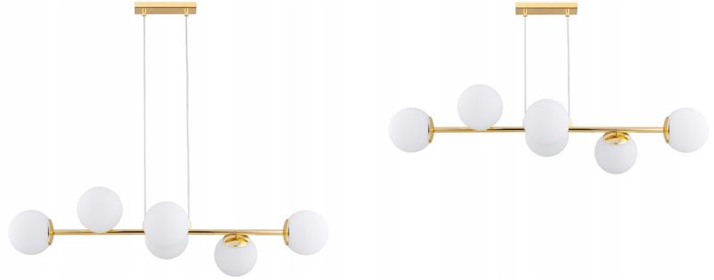Lampa Wisząca Sufitowa Elko-Lighting 6-Punktowy Nad Stół Złota Białe Szklane Kule MIlo E27 1 szt