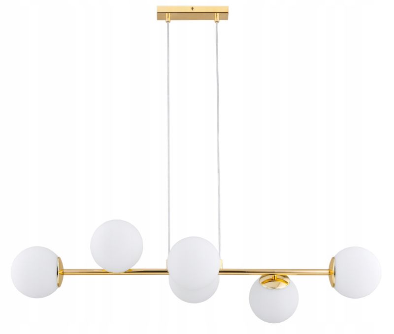 Lampa Wisząca Sufitowa Elko-Lighting 6-Punktowy Nad Stół Złota Białe Szklane Kule MIlo E27 1 szt