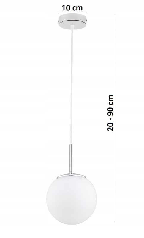 Lampa Wisząca Sufitowa Elko-Lighting Milo 1-Punktowy Zwis Chrom Kule Białe E27 srebrny 1 szt