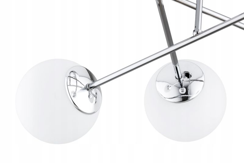 Lampa Wisząca Sufitowa Elko-Lighting Milo 6-Punktowa X Chrom Kule Białe E27 srebrny 1 szt