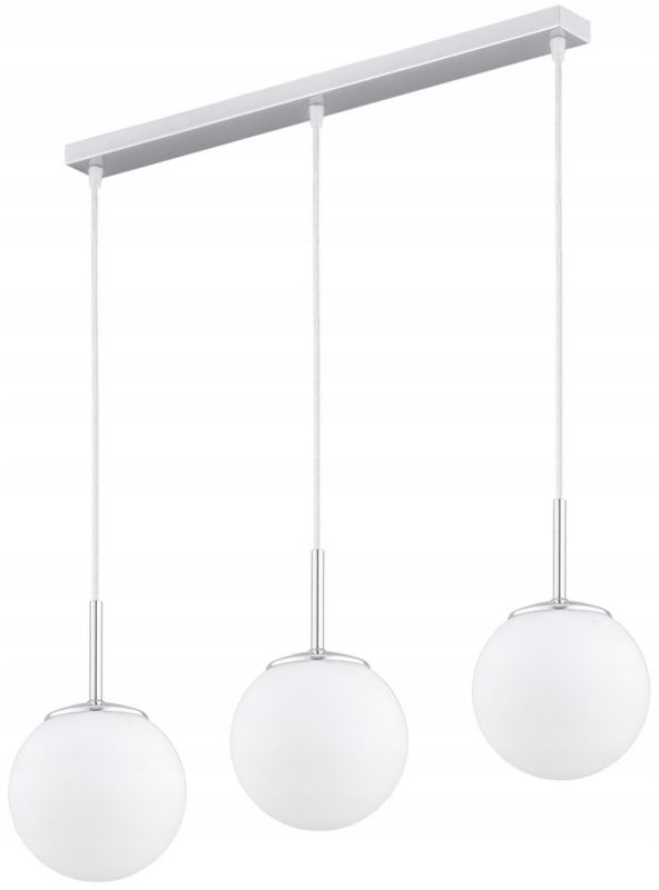 Lampa Wisząca Sufitowa Elko-Lighting Nad Stół Milo Chrom Kule Białe E27 srebrny 1 szt