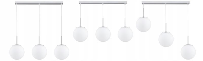 Lampa Wisząca Sufitowa Elko-Lighting Nad Stół Milo Chrom Kule Białe E27 srebrny 1 szt
