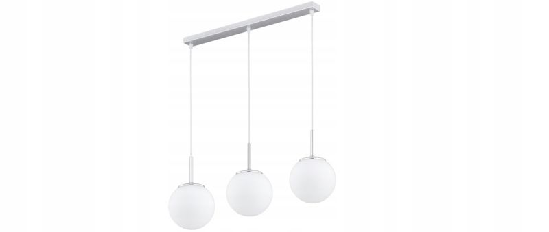 Lampa Wisząca Sufitowa Elko-Lighting Nad Stół Milo Chrom Kule Białe E27 srebrny 1 szt