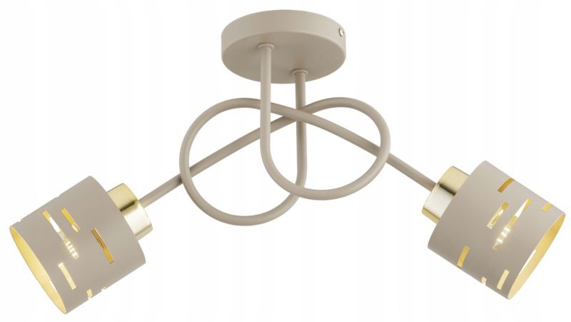 Lampa Wisząca Sufitowa Elko-Lighting Skręt 2-Punktowy Vox E27 beżowy 1szt
