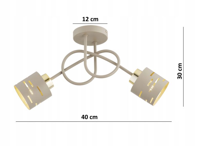Lampa Wisząca Sufitowa Elko-Lighting Skręt 2-Punktowy Vox E27 beżowy 1szt