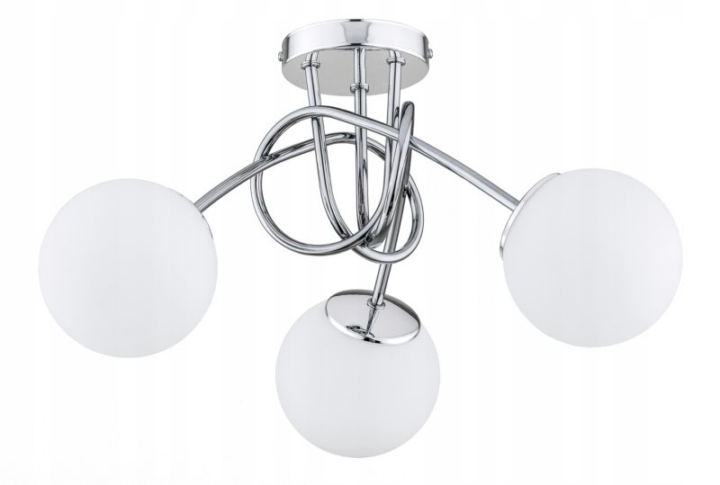 Lampa Wisząca Sufitowa Elko-Lighting Skręt 3-Punktowy Milo Chrom Kule Białe E27 srebrny 1 szt
