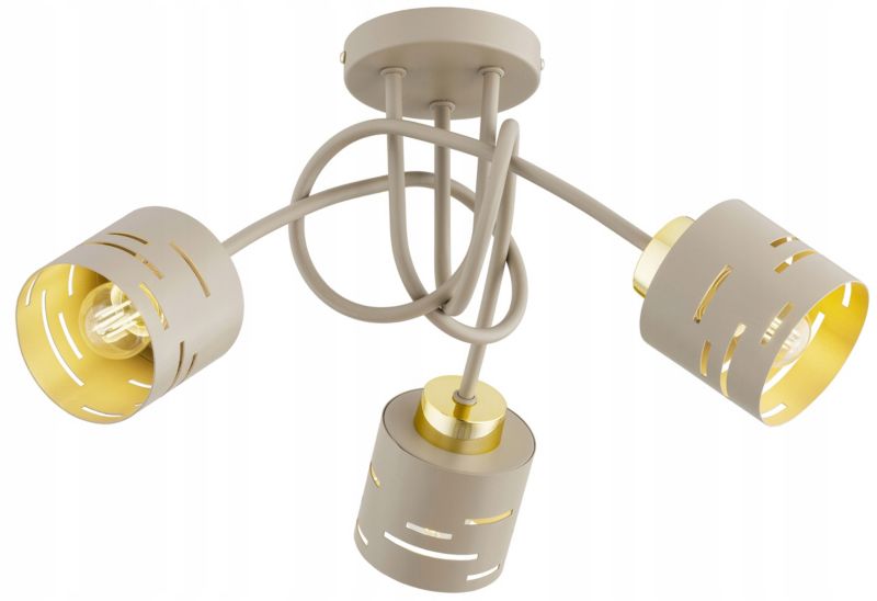 Lampa Wisząca Sufitowa Elko-Lighting Skręt 3-Punktowy Vox E27 beżowy 1szt