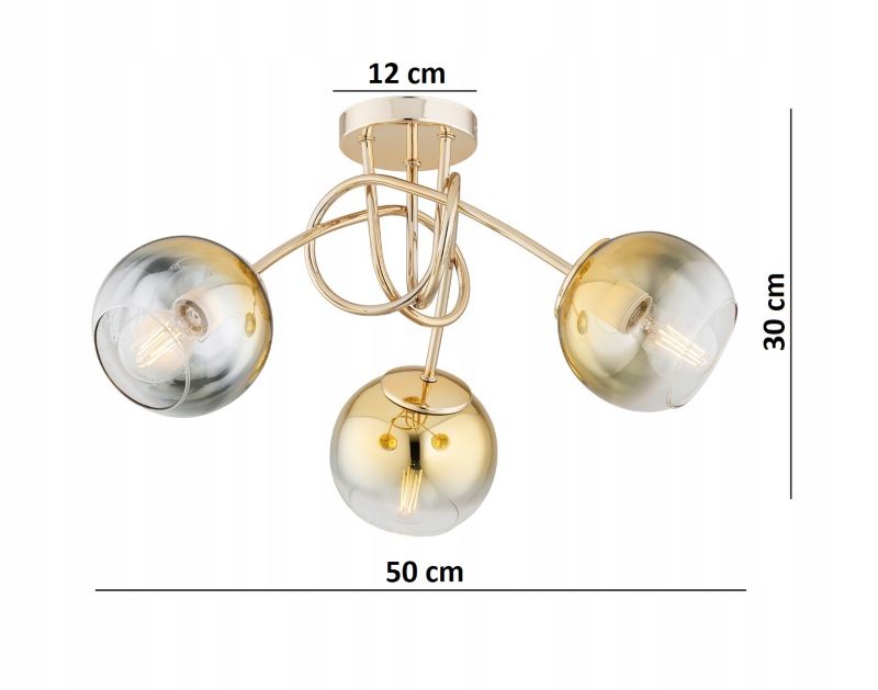 Lampa Wisząca Sufitowa Elko-Lighting Żyrandol Skręt 3-punktowy E27 Ombre 1 szt