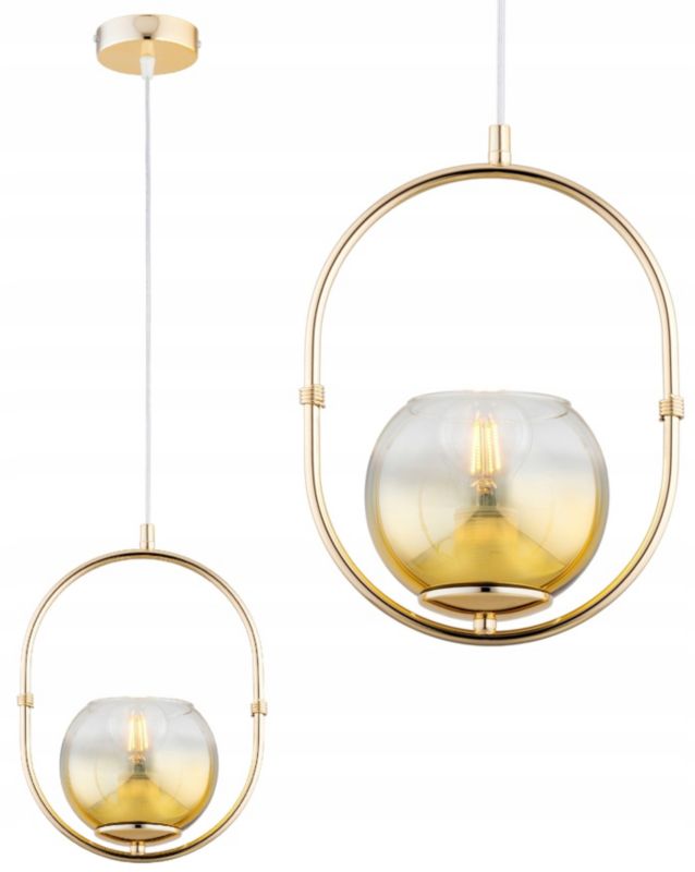 Lampa Wisząca Sufitowa Elko-Lighting Żyrandol Zwis 1-punktowy Owal E27 Ombre 1 szt
