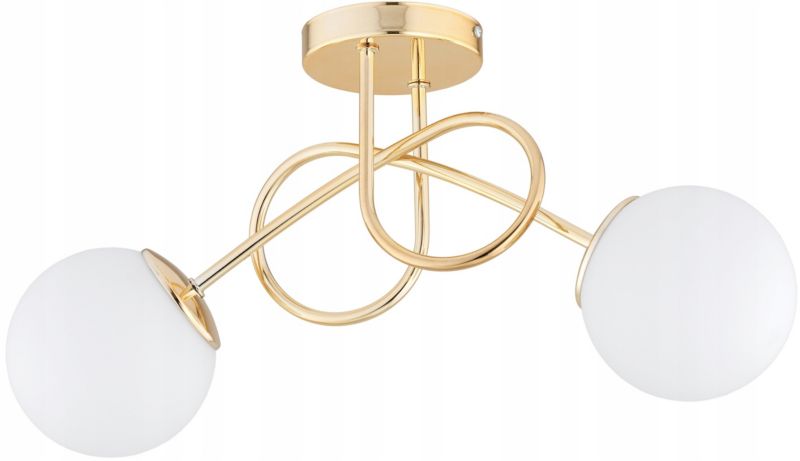 Lampa Wisząca Sufitowa Elko-Lighting Złota Skręt 2-Punktowy Białe Szklane Kule MIlo E27 1 szt