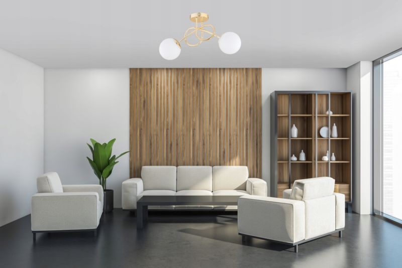 Lampa Wisząca Sufitowa Elko-Lighting Złota Skręt 2-Punktowy Białe Szklane Kule MIlo E27 1 szt
