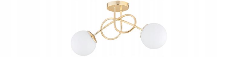 Lampa Wisząca Sufitowa Elko-Lighting Złota Skręt 2-Punktowy Białe Szklane Kule MIlo E27 1 szt