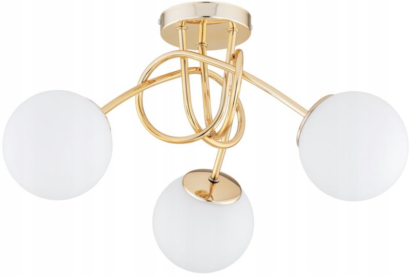 Lampa Wisząca Sufitowa Elko-Lighting Złota Skręt Białe Szklane Kule MIlo E27 1 szt
