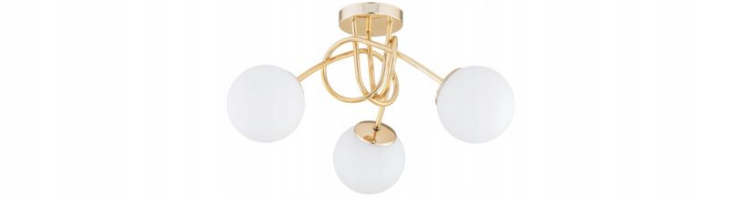 Lampa Wisząca Sufitowa Elko-Lighting Złota Skręt Białe Szklane Kule MIlo E27 1 szt