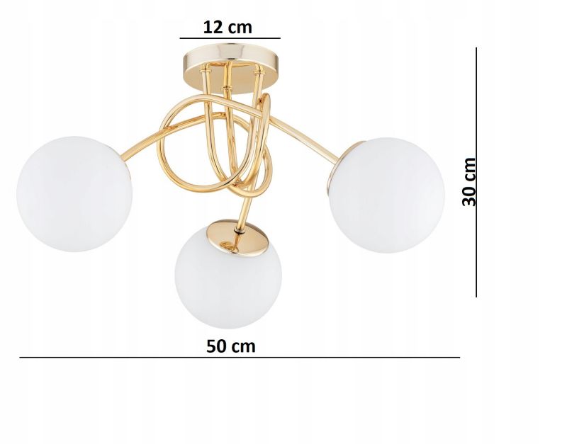 Lampa Wisząca Sufitowa Elko-Lighting Złota Skręt Białe Szklane Kule MIlo E27 1 szt