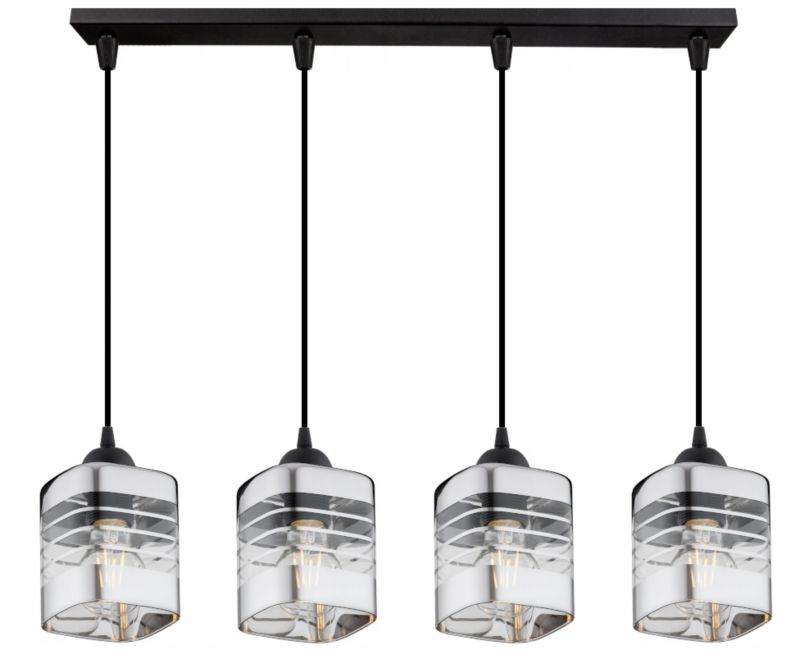 Lampa Wisząca Sufitowa Elko-Lighting Zwis 4-Punktowy Linea E27 czarny 1 szt