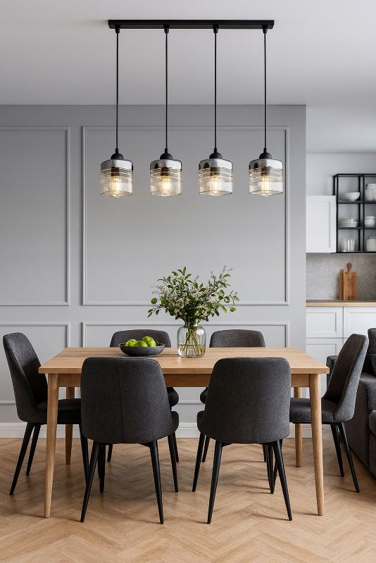 Lampa Wisząca Sufitowa Elko-Lighting Zwis 4-Punktowy Linea E27 czarny 1 szt