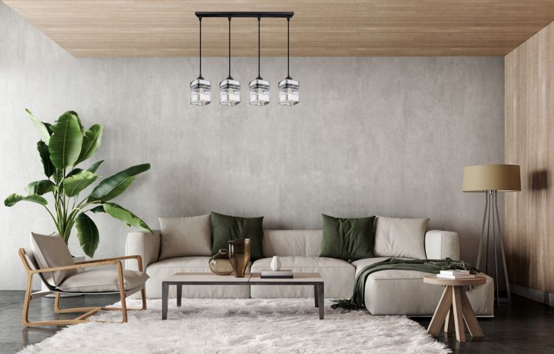 Lampa Wisząca Sufitowa Elko-Lighting Zwis 4-Punktowy Linea E27 czarny 1 szt