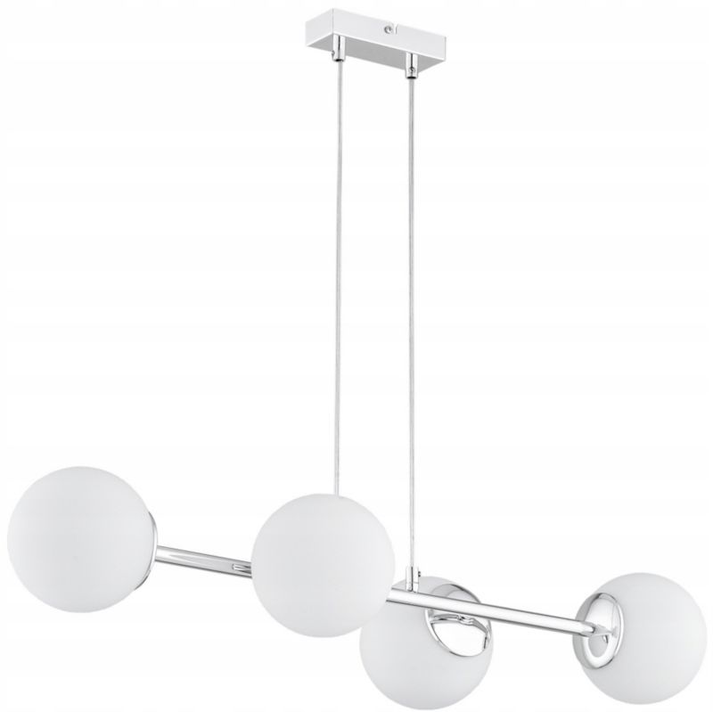 Lampa Wisząca Sufitowa Elko-Lighting Zwis 4-Punktowy MIlo Chrom Kule Białe E27 srebrny 1 szt
