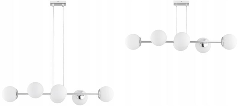 Lampa Wisząca Sufitowa Elko-Lighting Zwis 6-Punktowa Milo Chrom Kule Białe E27 srebrny 1 szt