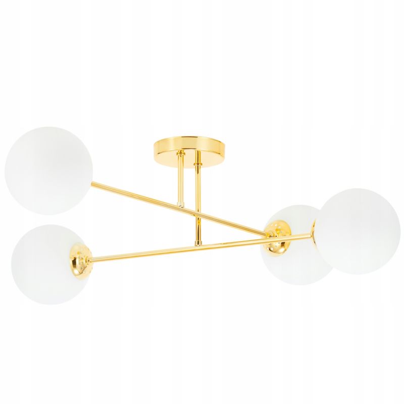 Lampa wisząca sufitowa LEDLUX złota biała szklane kule loft nowoczesna do salonu 1 szt.