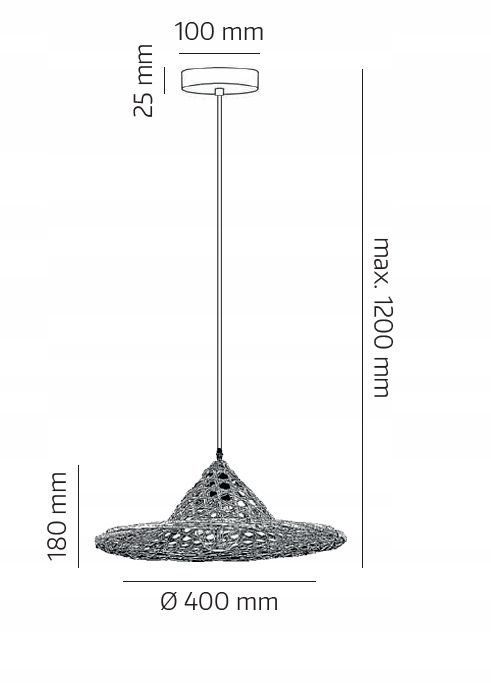 Lampa wisząca sufitowa LLs Naturalna Duża 40cm E27 1szt.