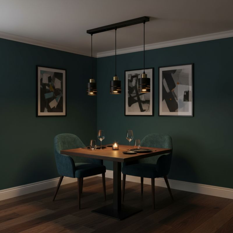 Lampa wisząca sufitowa MasterLED Elen 3x E27 LED stylowa oprawa czarna złota 1 szt.