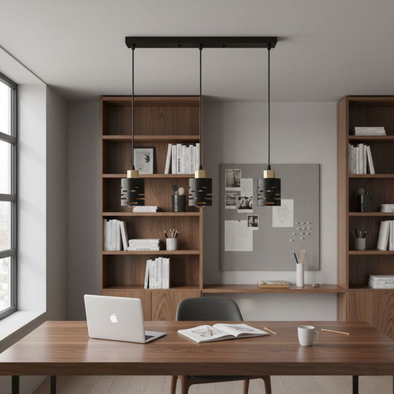 Lampa wisząca sufitowa MasterLED Elen 3x E27 LED stylowa oprawa czarna złota 1 szt.