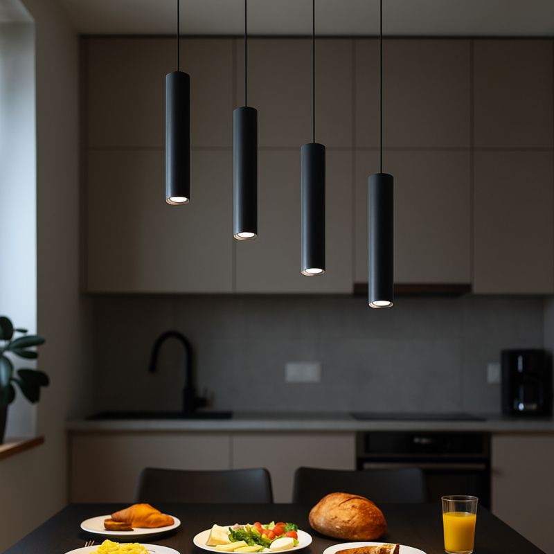 Lampa wisząca sufitowa MasterLED Keon 4-punktowa LED GU10 loft punktowa 131 cm IP20 czarna 1 szt.