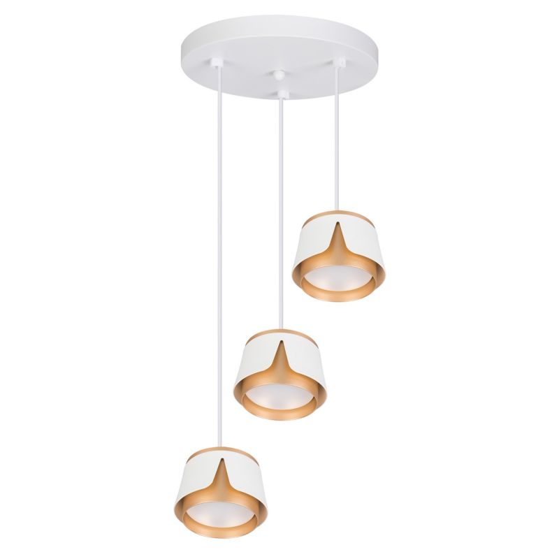 Lampa wisząca sufitowa XUDO 3-punktowa GX53 LED 1m Biało-Złota Okrągła 1 szt.