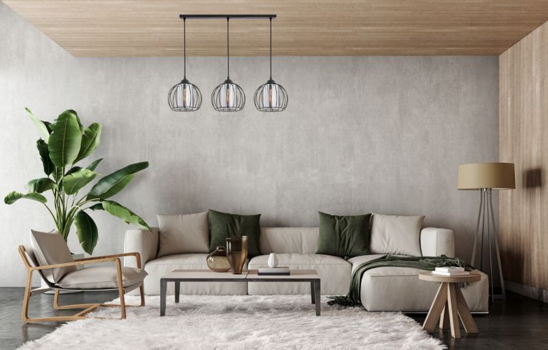 Lampa Wisząca SufitowaElko-Lighting Zwis 3-Punktowy Listwa Viron E27 czarny 1 szt