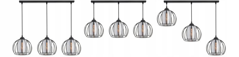 Lampa Wisząca SufitowaElko-Lighting Zwis 3-Punktowy Listwa Viron E27 czarny 1 szt