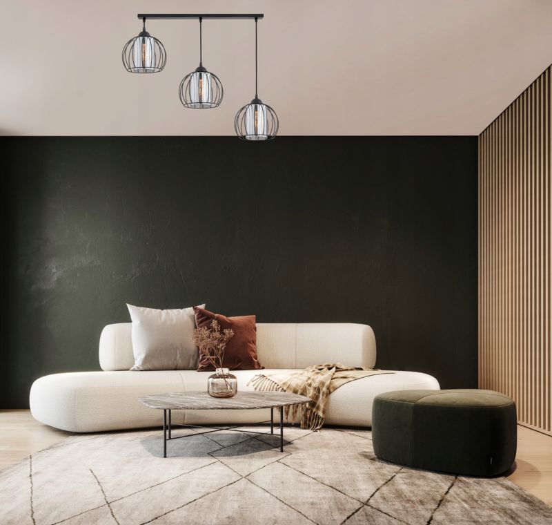 Lampa Wisząca SufitowaElko-Lighting Zwis 3-Punktowy Listwa Viron E27 czarny 1 szt