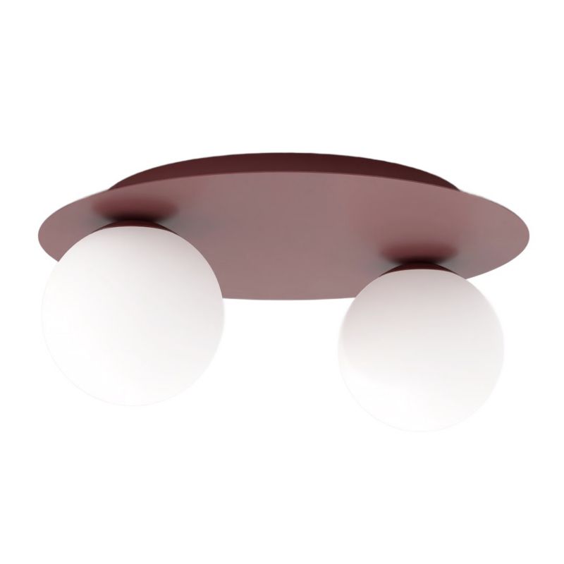 Lampa wisząca szklane kule Emibig SOLAR burgundowo-biała 2xE14x10W IP20 wym:19x43x43cm - 1 szt.